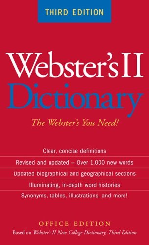Beispielbild fr Webster's II Dictionary zum Verkauf von Better World Books