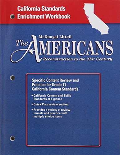 Beispielbild fr The Americans: Standards Enrichment Workbook Grades 9-12 Reconstruction to the 21st Century zum Verkauf von Green Street Books