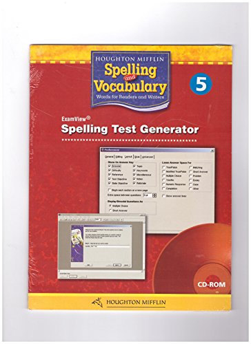 9780618592319: Spelling and Vocabulary Test Generator Cd-rom Grade 5