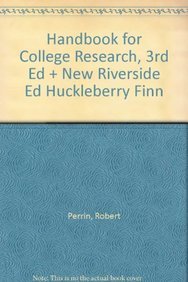 9780618596287: Handbook for College Research, 3rd Ed + New Riverside Ed Huckleberry Finn