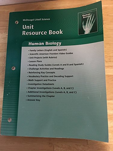9780618615254: Science Human Biology Unit Resource Book Grades 6-8