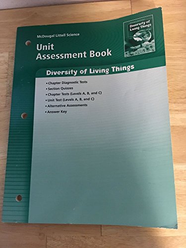 9780618615285: Science Diversity of Living Things Unit Assessment Book Grades 6-8