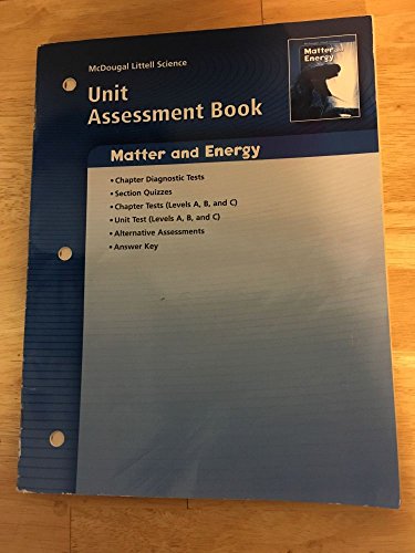 9780618615667: Science Matter and Energy Unit Assessment Book Grades 6-8