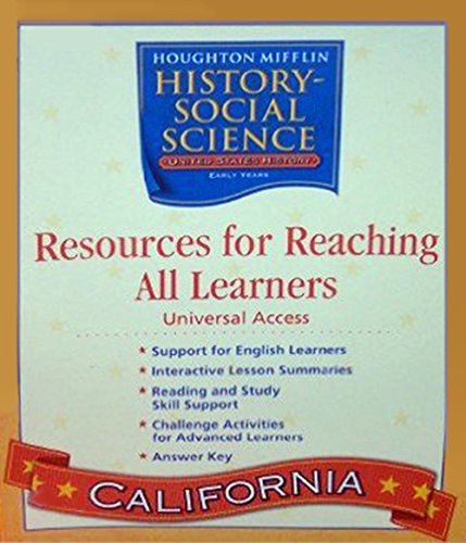 Stock image for Resources for Reaching All Learners Grade 5 United States History: Early Years (History-Social Studies {Universal Access} California Version) for sale by ThriftBooks-Atlanta