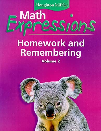 Imagen de archivo de Math Expressions Homework and Remembering, Volume 2 a la venta por Better World Books