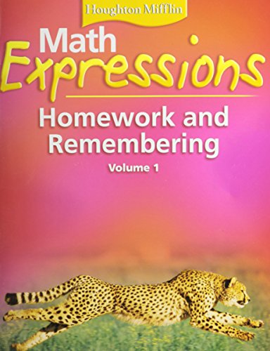 Imagen de archivo de Houghton Mifflin Math Expressions, Level 5 Vol. 1 : Hmewk and Rembr Consm a la venta por Better World Books