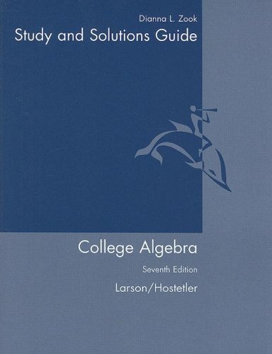 Stock image for Student Solutions Guide for Larson/Hostetler?s College Algebra, 7th for sale by The Book Cellar, LLC