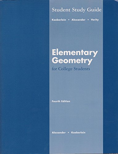 Stock image for Elementary Geometry for College Students: Student Study Guide for sale by SecondSale