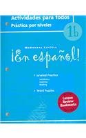 Â¡En espaÃ±ol!: Actividades para todos (Workbook) with Lesson Review Bookmarks Level 1B (Spanish Edition) (9780618661558) by MCDOUGAL LITTEL