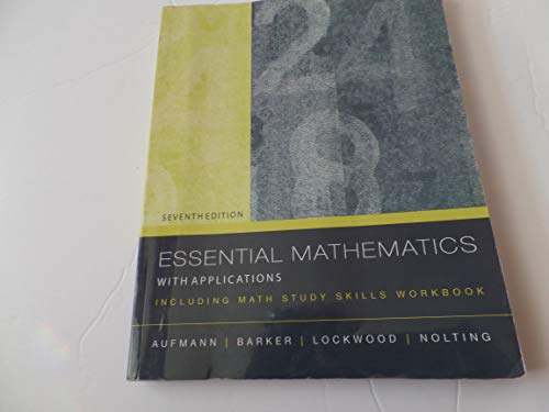 9780618682867: Essential Mathematics With Applications (Including Math Study Skills Workbook)