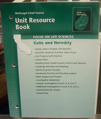 9780618707904: Science California Cells & Heredity Unit Resource Book Grade 7 (Mcdougal Littell Science)