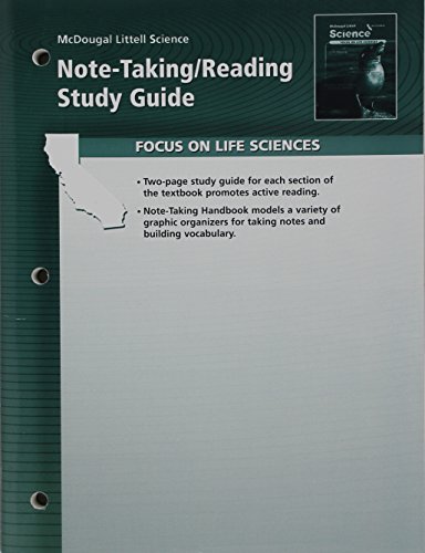 Stock image for Science Note-Taking Reading Study Guide Life Science Grade 7: Mcdougal Littell Science California ; 9780618708215 ; 0618708219 for sale by APlus Textbooks