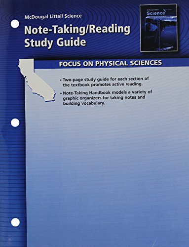 Stock image for Science Note-Taking Reading Study Guide Physical Science Grade 8: Mcdougal Littell Science Californi ; 9780618708222 ; 0618708227 for sale by APlus Textbooks