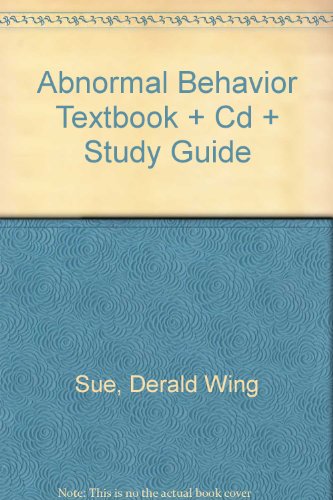 Abnormal Behavior Textbook + Cd + Study Guide (9780618715008) by Sue, Derald Wing