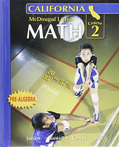 Stock image for Math, Grade 7 Course 2: Mcdougal Littell Middle School Math California for sale by SecondSale
