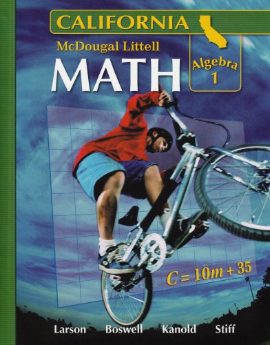 Imagen de archivo de McDougal Littell Middle School Math California: Algebra 1, Student Edition Course 3, 2008 a la venta por SecondSale