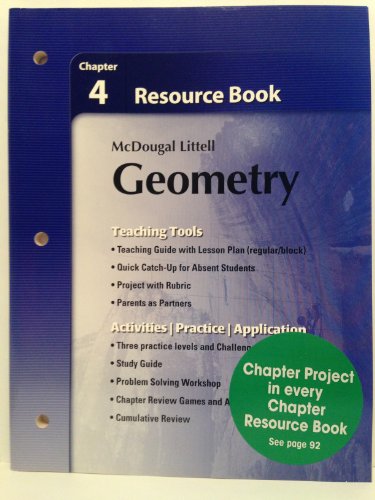 Immagine dell'editore per Holt McDougal Larson Geometry: Resource Book: Chapter 4 venduto da ThriftBooks-Atlanta