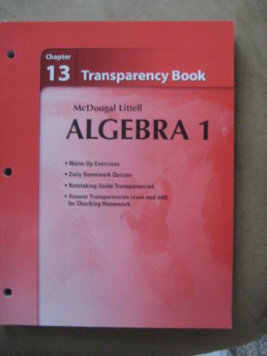 Imagen de archivo de Holt McDougal Larson Algebra 1: Transparency Book: Chapter 13 a la venta por BooksRun