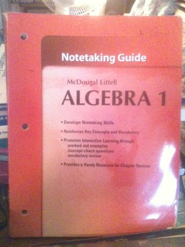 Imagen de archivo de McDougal Littell Algebra 1: Student's Notetaking Guide a la venta por Wonder Book