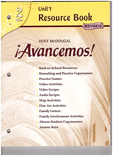 Stock image for Avancemos! Unit Resource Book 1, Level 2 (Spanish Edition) for sale by HPB-Emerald