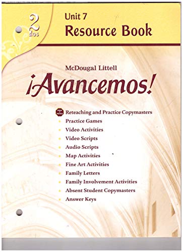 Beispielbild fr Avancemos! Unit Resource Book 7, Level 2 (Spanish Edition) zum Verkauf von Wonder Book