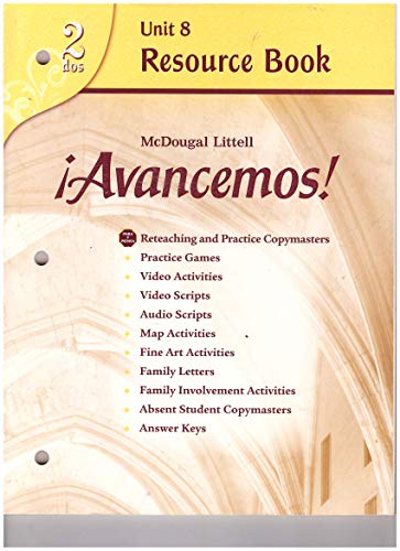 Stock image for ?Avancemos!: Unit Resource Book 8 Level 2 (Spanish Edition) for sale by Wonder Book