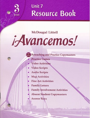Stock image for Avancemos! Unit Resource Book 7, Level 3 (Spanish Edition) for sale by Wonder Book