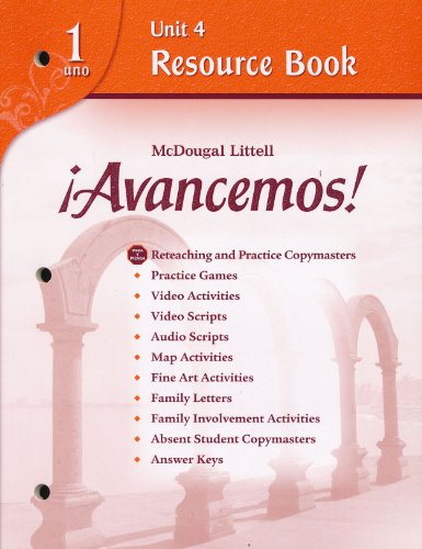 Beispielbild fr Avancemos! Unit Resource Book 4, Level 1 (Spanish Edition) zum Verkauf von BooksRun