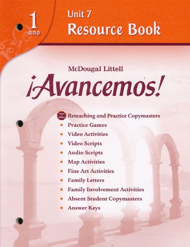 Imagen de archivo de Avancemos! Unit Resource Book 7, Level 1 (Spanish Edition) a la venta por Decluttr