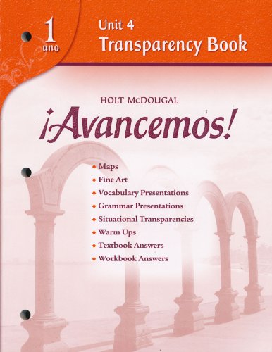 Beispielbild fr Avancemos! 1 Unit 4 Transparency zum Verkauf von Wonder Book