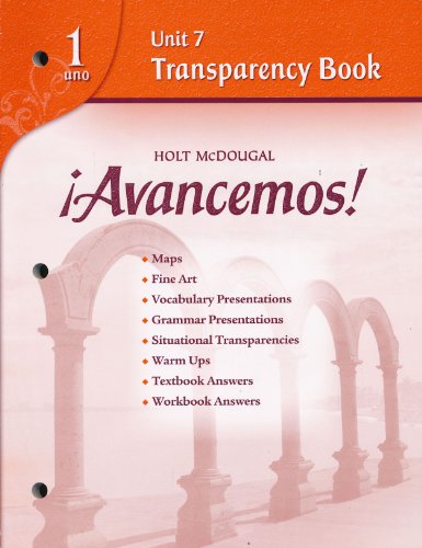 Beispielbild fr Avancemos! 1 Unit 7 Transparency Book zum Verkauf von Wonder Book
