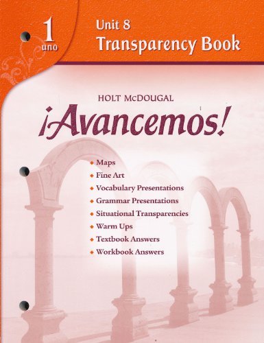 

Avancemos! 1 Unit 8 Transparency Book