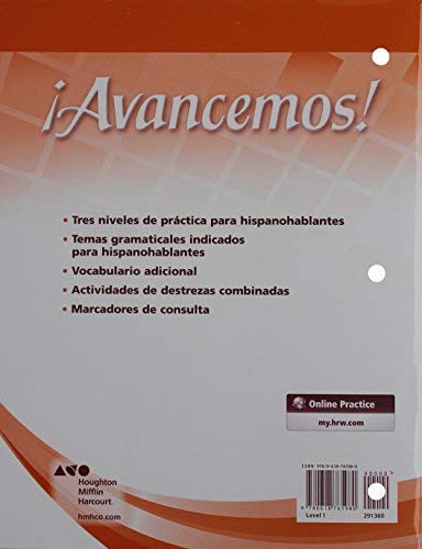 

avancemos!: Cuaderno Para Hispanohablantes (Student Workbook) with Review Bookmarks Level 1 (Spanish Edition)