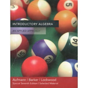 Imagen de archivo de Introductory Algebra - An Applied Approach - Special 7th Edition (Select Material) a la venta por ThriftBooks-Atlanta