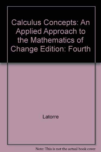 Imagen de archivo de Calculus Concepts- Applied Approach to the Mathematics of Change, Instructor's Annotated Edition, 4th a la venta por a2zbooks