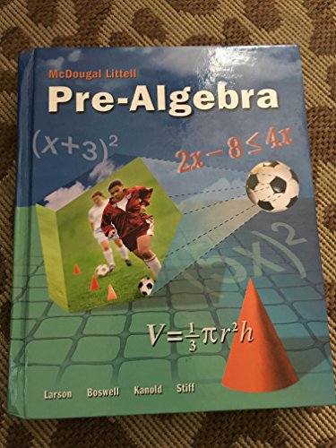 Imagen de archivo de McDougal Littell Pre-Algebra: Student Edition 2008 a la venta por HPB-Red