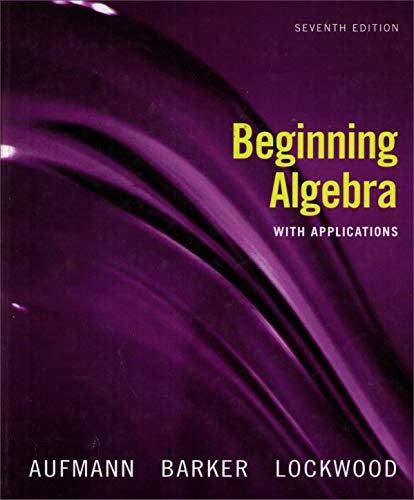 9780618803590: Beginning Algebra with Applications