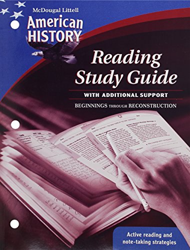 Stock image for McDougal Littell Middle School American History: Ready Study Guide with Additional Support Beginnings through Reconstruction for sale by GoldenWavesOfBooks