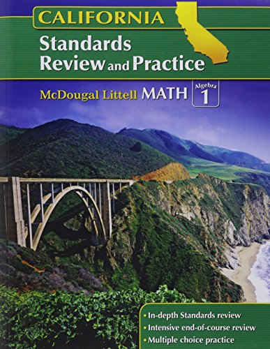 9780618893430: McDougal Littell Middle School Math: Standards Review and Practice (Student) Algebra 1 Algebra 1 CA