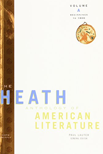 Beispielbild fr The Heath Anthology of American Literature: Beginnings to 1800 (Heath Anthology of American Literature Series) zum Verkauf von BooksRun