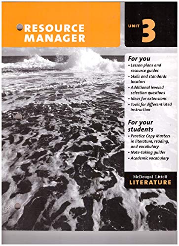 Stock image for McDougal Littell Literature Resource Manager Unit 3 for sale by Allied Book Company Inc.