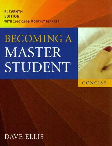 Stock image for Becoming a Master Student with Understanding Plagiarism: A Student Guide to Writing Your Own Work (Concise with 2007-2009 Monthly Planner), 11th for sale by a2zbooks