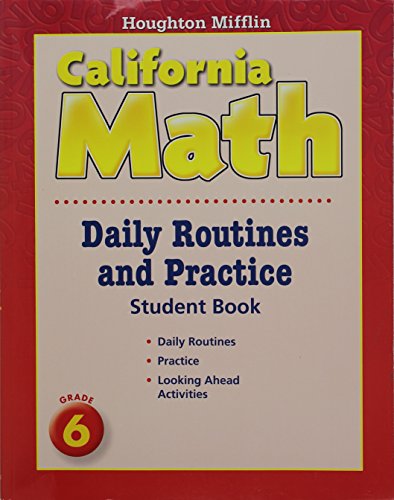 Stock image for Mathmatics, Grade 6 Daily Routine and Practice Book: Houghton Mifflin Mathmatics California for sale by HPB Inc.