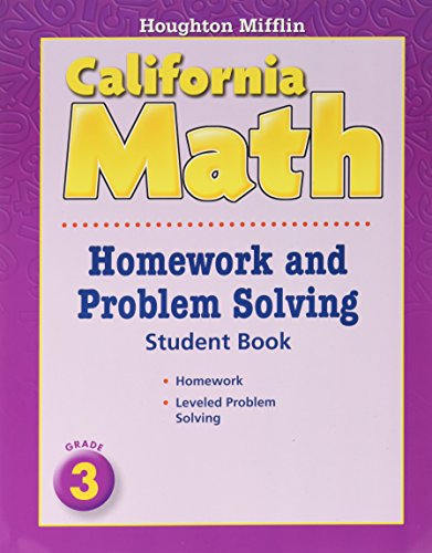 Stock image for Mathmatics Homework and Problem Solving Book Consumable Level 3: Houghton Mifflin Mathmatics California (Hmm California Math 2008) for sale by Front Cover Books