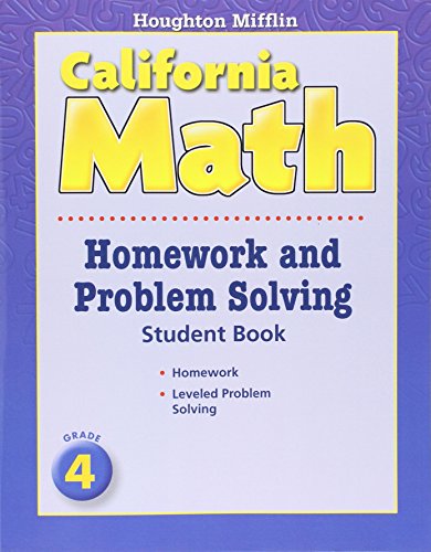 Beispielbild fr Mathmatics Homework And Problem Solving Book Consumable Level 4: Houghton Mifflin Mathmatics Califor ; 9780618961306 ; 0618961305 zum Verkauf von APlus Textbooks