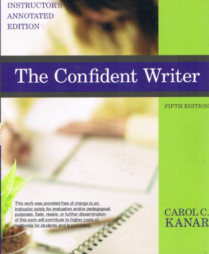 Stock image for The Confident Writer Iae 5e for sale by SecondSale