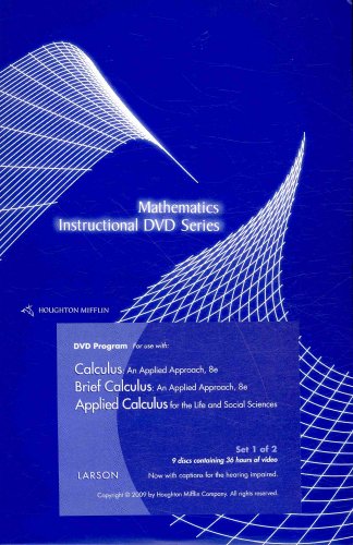 Imagen de archivo de Calculus + Brief Calculus + Applied Calculus: An Applied Approach, For the Life and Social Sciences (Mathematics Instructional Dvd) a la venta por HPB-Red