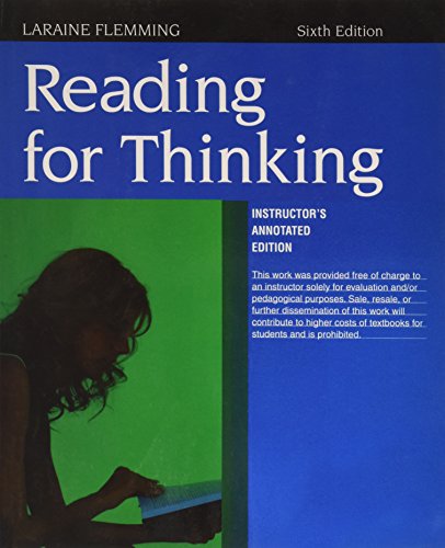 Imagen de archivo de Reading for Thinking a la venta por Better World Books: West