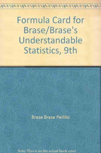 9780618986903: Formula Card for Brase/Brase’s Understandable Statistics, 9th