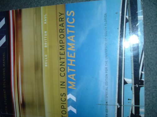 Stock image for Topics in Contemporary Mathematics; 9th Edition; Special Edition for the University of South Florida for sale by a2zbooks